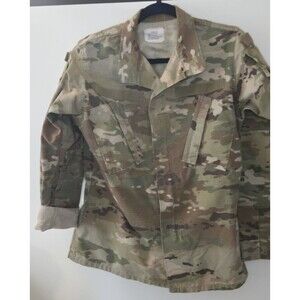 "MILITARY ISSUE"  CAMO LONG SLEEVE SHIRT...SIZE..CHEST 33 TO 36.